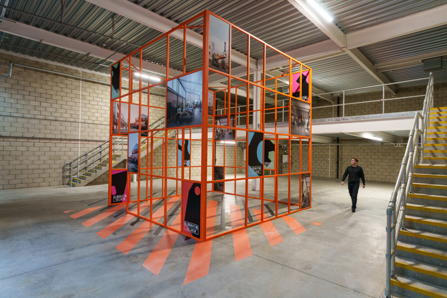 Florentia workshop unit with creative installation inside.